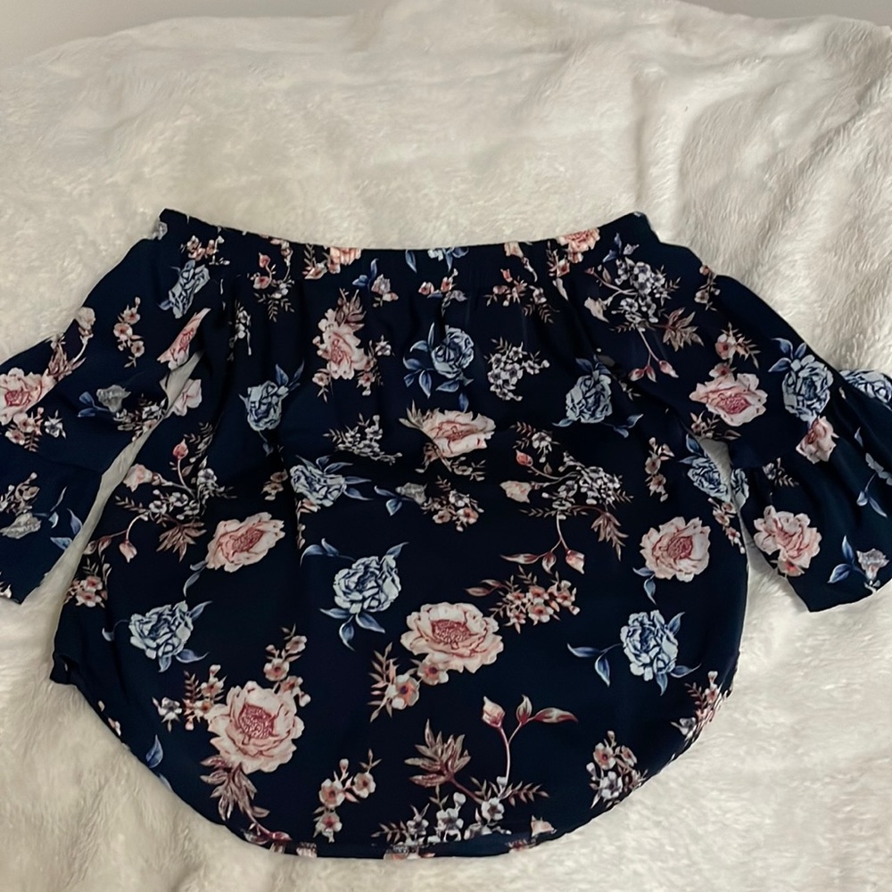 Off shoulder floral blouse